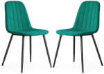 AKORD AKORD LUMO Kárpitozott Szék Welur Palackzöld Fekete Lábakkal 2 db (AKO-2xLUMOBOG)