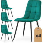 AKORD AKORD NERO Étkezőszék Welúr Palackzöld Fekete Lábakkal 4 db-os Szett (AKO-4xNEROBOG)