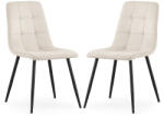 AKORD AKORD NERO kárpitozott étkezőszék welúr bézs pikírozott fekete lábakkal 2 db (AKO-2xNEROBEI)