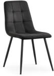 AKORD AKORD NERO kárpitozott étkezőszék welúr fekete négyzetes steppelt mintával fekete lábakkal (AKO-NEROBLA)