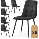 AKORD AKORD NERO Étkezőszék Welúr Fekete Pikírozott 6 db-os Szett (AKO-6xNEROBLA)