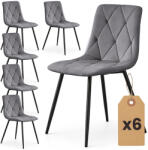 AKORD AKORD MILO kárpitozott szék welur sötét grafit rombusz steppelt fekete lábakkal 6 db (AKO-6xMILODGR)