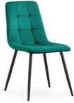AKORD AKORD NERO kárpitozott étkezőszék welur üvegzöld pikírozott fekete lábakkal (AKO-NEROBOG)