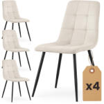 AKORD AKORD NERO étkezőszék welúr bézs pikírozott fekete lábakkal 4 db-os szett (AKO-4xNEROBEI)