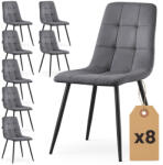 AKORD AKORD NERO Étkezőszék Welúr Sötét Grafit Fekete Lábakkal 8 db-os Szett (AKO-8xNERODGR)