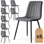 AKORD AKORD LIVO Étkezőszék Welur Sötét Grafit Fekete Lábakkal 8 db-os Szett (AKO-8xLIVODGR)