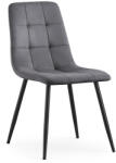 AKORD AKORD NERO Étkezőszék Welúr Sötétszürke Fekete Lábakkal Steppelt (AKO-NERODGR)
