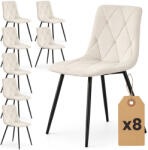 AKORD AKORD MILO kárpitozott étkezőszék welur bézs rombusz steppelt fekete lábakkal 8 db-os szett (AKO-8xMILOBEI)