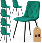 AKORD AKORD MILO Tapicerowane Pikowane Szék Welur Palackzöld Fekete Lábakkal 6 db (AKO-6xMILOBOG)