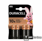 Duracell tartós elem, AA, LR06, 1.5V, alkáli, 4db/csomag (DBAA)