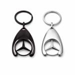 DEPOX Set de doua brelocuri de chei DEPOX, Mercedes, 7.5 cm, metal, argintiu/negru (0309)