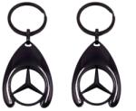 DEPOX Set de doua brelocuri de chei DEPOX®, Mercedes, 7.5 cm, metal, negru (0307)