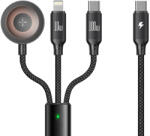 Xmart Кабел Xmart 3 в 1 USB-C към магнитно зарядно за Apple Watch, Lightning и USB-C, 1.2м, Черен (25044)