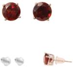  Cercei Granat rotund fatetat 3x3x16 mm cu argint 925 cadou cu semnificatie 1 pereche