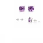  Cercei Ametist cu argint 925 rotund 4x4x16 mm pentru stil rafinat 1 pereche
