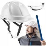 Hoegert Technik Építőipari munkavédelmi sisak szellőző védősisak szíj 4-pont fehér Ploner (HT5K193)