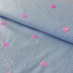  Pamutvászon Stripes Sequins Hearts blue