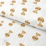  Dupla géz/muszlin Dogs white digital print