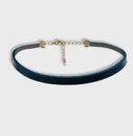  Nyakba akasztható choker fekete vékony valódi bőr glamour 8mm