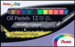Pentel Olajpasztell kréta, "Arts", 12 különböző fluoreszkáló és metál szín (PENPHNMF12)