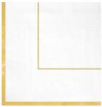 PartyPal Elegáns, fehér, mintás papírszalvéták, 10 db