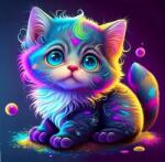 NORIMPEX - Puzzle Pictură Diamant: Pisoi colorat 30x40cm - 1 - 39 piese