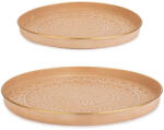 Bizzotto Set 2 tavi otel bej auriu Meknes Ø30x2, 5h; ø40x3 cm (0187365) Tava