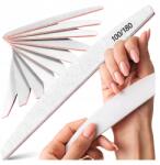  10 X Körömreszelő Csónak Manikűr Pedikűr Zebra 100/180 (10X PILNIK 100/180 DO PAZNOKCI LODKA)