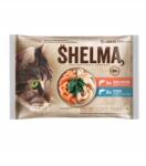 Shelma Nedves macskaeledel Shelma lazaccal és tőkehallal tasak 4x85g