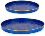 Bizzotto Set 2 tavi otel albastru auriu Meknes Ø30x2, 5h; ø40x3 cm (0187364) Tava