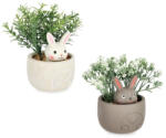 Bizzotto Set 2 plante artificiale verzi in ghiveci ceramica Iepurasi Ø10x14h (0173168)
