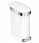 simplehuman Slim Szemeteskosár 45 l Pedálos Fehér (CW2069)