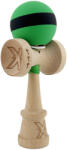 Flippy Kendama X Originala, Profesionala, Flippy, Cupe Mari KING SIZE V3, Rubber Grip, Gaura in Baza, Rulment Metalic, din lemn 18 cm, Ata 62 65 cm, M Bicolor Verde Dublu Negru (teo-165031)