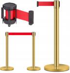 Korbi Elválasztó Oszlop Feltekerhető Szalaggal 2M Szállodai Fotótartó Korlát Arany (Słupek chrom taśma 2m złoty)