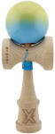 Flippy Kendama X Originala, Profesionala, Flippy, Big Cups V2, Super Sticky cu Cupe Mari, din lemn 18 cm, Rulment Metalic cu Ata 55 cm, Galben Albastru (teo-164443)