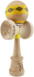 Flippy Kendama X Originala FREQUENCY, Profesionala, Flippy, Cupe Mari KING SIZE V3, Super Sticky, Gaura in Baza, Rulment Metalic, din lemn 18 cm, Ata 62 65 cm, Galben Maro (teo-164324)