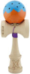 Flippy Kendama X Originala, Profesionala, Flippy, Big Cups V2, Super Sticky cu Cupe Mari, din lemn 18 cm, Rulment Metalic cu Ata 55 cm, Albastru Portocaliu (teo-164447)