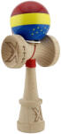 Flippy Kendama X Originala, Profesionala, Flippy, Tricolor Edition cu Stele, Super Sticky cu Cupe Mari KING SIZE V3, Rulment Metalic si Gaura in Baza, din Lemn 18 cm, Ata 62 65 cm, Multicolor (teo-164352)