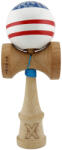 Flippy Kendama X CHICANOS Originala, Profesionala, Flippy, Big Cups V2, Super Sticky cu Cupe Mari, Rulment Metalic, din lemn 18 cm, Ata 55 cm, Albastru Alb (teo-164567)