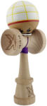 Flippy Kendama X Originala, Profesionala, Flippy, Legendary Glob, Cupe Mari KING SIZE V3, Super Sticky, Gaura in Baza, Rulment Metalic, din lemn 18 cm, Ata 62 65 cm, Alb Galben Rosu (teo-164683)