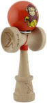 Flippy Kendama X Originala, Profesionala, Flippy, Brown Monkey, Super Sticky cu Cupe Mari King Size V3, Rulment Metalic si Gaura in Baza, din Lemn 18 cm, Ata 62 65 cm, Rosu (teo-164576)