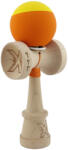 Flippy Kendama X Originala, Profesionala, Flippy, Rubber Grip, Cupe Mari KING SIZE V3, Gaura in Baza, Rulment Metalic, din lemn 18 cm, Ata 62 65 cm, Bicolor Galben Portocaliu (teo-165082)