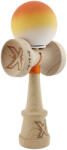 Flippy Kendama X Originala, Profesionala, Flippy, Cupe Mari KING SIZE V3, Rubber Grip, Gaura in Baza, Rulment Metalic, din lemn 18 cm, Ata 62 65 cm, Gradient Portocaliu Galben Alb (teo-165030)