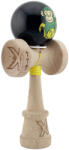Flippy Kendama X Originala, Profesionala, Flippy, Green Monkey, Super Sticky cu Cupe Mari King Size V3, Rulment Metalic si Gaura in Baza, din Lemn 18 cm, Ata 62 65 cm, Negru (teo-164578)