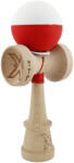 Flippy Kendama X Originala, Profesionala, Flippy, Rubber Grip, Cupe Mari KING SIZE V3, Gaura in Baza, Rulment Metalic, din lemn 18 cm, Ata 62 65 cm, Bicolor Alb Rosu (teo-165097)