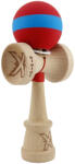 Flippy Kendama X Originala, Profesionala, Flippy, Cupe Mari KING SIZE V3, Rubber Grip, Gaura in Baza, Rulment Metalic, din lemn 18 cm, Ata 62 65 cm, M Bicolor Rosu Albastru (teo-165016)