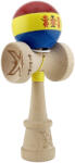 Flippy Kendama X Originala, Profesionala, Flippy, Tricolor Edition Stil Romanesc, Super Sticky cu Cupe Mari KING SIZE V3, Rulment Metalic si Gaura in Baza, din Lemn 18 cm, Ata 62 65 cm, Multicolor (teo-16435
