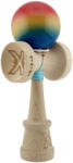 Flippy Kendama X Originala, Profesionala, Flippy, Super Sticky cu Cupe Mari KING SIZE V3, Gaura in Baza, Rulment Metalic, din lemn 18 cm, Ata 62 65 cm, Gradient Rosu Galben Albastru (teo-165435)