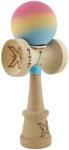 Flippy Kendama X Originala, Profesionala, Flippy, Cupe Mari KING SIZE V3, Rubber Grip, Gaura in Baza, Rulment Metalic, din lemn 18 cm, Ata 62 65 cm, Gradient Roz Galben Albastru deschis (teo-165017)