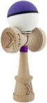 Flippy Kendama X Originala, Profesionala, Flippy, Cupe Mari KING SIZE V3, Rubber Grip, Gaura in Baza, Rulment Metalic, din lemn 18 cm, Ata 62 65 cm, S Bicolor Mov Alb (teo-165070)